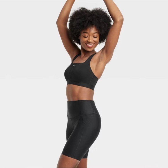 All In Motion Sports Bra Keyhole Black Women's Sculpt High Support - Picture 4 of 4